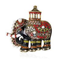 Européen Et Américain Alliage Strass Vêtements Haut De Gamme Broche Rétro Exquis Elephant Corsage   Vente Chaude Produit sku image 1