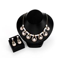 2018 Mode Nouveau Collier Deux-pièce Boucles D'oreilles Croix-frontière E-commerce Nouveau Collier Boucles D'oreilles Ensemble De Bijoux sku image 1