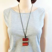 Alloy Vintage Geometric Necklace  (red) Nhom0198-red sku image 1