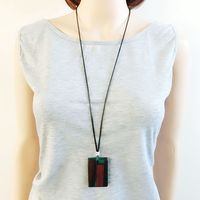 Alloy Vintage Geometric Necklace  (red) Nhom0198-red sku image 3