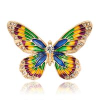 Nouveau Haut De Gamme Papillon Broche Tout-match Protection De L'environnement En Alliage Diamant Trois-dimensions Gouttes Corsage En Stock sku image 1
