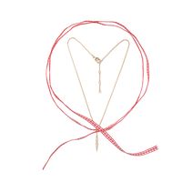 2021 Neue Mode Doppels Chicht Choker Halsband Mädchen Liebe Anhänger Halskette Kariert Stoff Netto-promi Schlüsselbein Halskette sku image 8