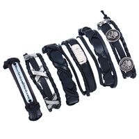 Europäisches Und Amerikanisches Herren Retro Gewebtes Rindsleder Armband Diy Sechsteiliges Set Mehr Schicht Iges Europäisches Und Amerikanisches Leder Armband Grenz Überschreitende Versorgung sku image 1