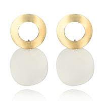 2018 Neue Retro Kontrast Farbe Mode Einfache Geometrische Konkave Und Konvexe Runde Blatt Ohrringe All-match Mode Ohrringe sku image 1