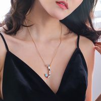 New Simple Fashion Exquisite Diamond English Letter Necklace Wholesale main image 6