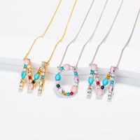New Simple Fashion Exquisite Diamond English Letter Necklace Wholesale main image 4