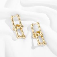 Fashion Metal Bamboo Simple Tassel Earrings main image 4