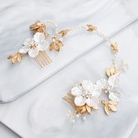 Hot Selling Handmade Shells And Flowers Paired Combs With Pearls And Rhinestones main image 4