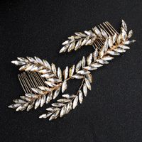 Hot Style Insert Comb Leaf  Branch Handmade Rhinestone Bridal Jewelry Wholesale main image 4