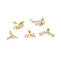 Ear Cartilage Rings & Studs Fashion Geometric 316 Stainless Steel  Copper Inlaid Zircon main image 5
