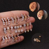 Ear Cartilage Rings & Studs Exaggerated Flower 316 Stainless Steel  Copper main image 1