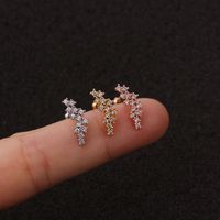 Ear Cartilage Rings & Studs Exaggerated Flower 316 Stainless Steel  Copper main image 5