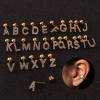 Ear Cartilage Rings & Studs Lady Letter 316 Stainless Steel  Copper main image 1