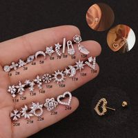 Ear Cartilage Rings & Studs Lady Flower 316 Stainless Steel  Copper main image 1