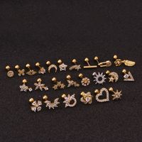 Ear Cartilage Rings & Studs Lady Flower 316 Stainless Steel  Copper main image 3