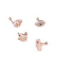 Ear Cartilage Rings & Studs Ethnic Style Cartoon Character 316 Stainless Steel  Copper Zircon main image 3
