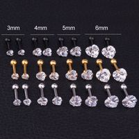 Ear Cartilage Rings & Studs Fashion Heart 316 Stainless Steel  Zircon main image 1
