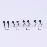 Ear Cartilage Rings & Studs Fashion Heart 316 Stainless Steel  Zircon main image 5