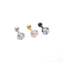 Ear Cartilage Rings & Studs Fashion Heart 316 Stainless Steel  Zircon main image 6