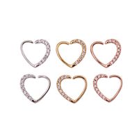Hot Selling Micro-inlaid Zircon Round Nose Ring Peach Heart Stud Earrings main image 3