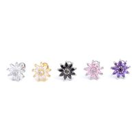 Hot Sale Fashion Micro-inlaid Sun Flower Screw Earrings Wholesale main image 6