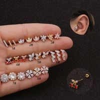 Ear Cartilage Rings & Studs Ethnic Style Geometric 316 Stainless Steel  Copper main image 2