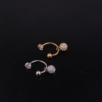 Ear Cartilage Rings & Studs Geometric 316 Stainless Steel  Copper Inlaid Zircon main image 4