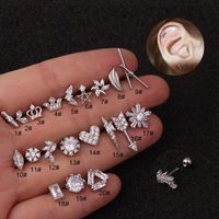 Ear Cartilage Rings & Studs Ethnic Style Flower 316 Stainless Steel  Copper main image 1