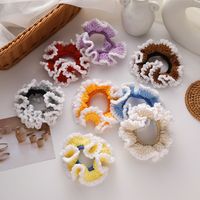 Retro Hit Color Wool Hand-woven Hair Scrunchies Wholesale main image 6