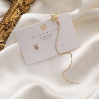 New Micro-inlaid Zircon Awn Star Asymmetrical  Fashion Earrings main image 1