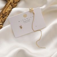 New Micro-inlaid Zircon Awn Star Asymmetrical  Fashion Earrings main image 2