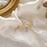 Fashion S925 Silver Needle Pearl Rhinestone Semicircle New Drop Long Fashion Earrings For Women main image 3