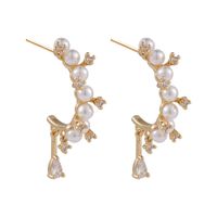 Fashion S925 Silver Needle Pearl Rhinestone Semicircle New Drop Long Fashion Earrings For Women main image 6