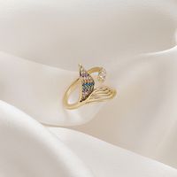 Ring Mode Meerjungfrau Schwanz Ring Mikro-eingelegte Zirkon Mode Ring Großhandel main image 2