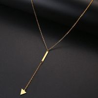 New Simple Metal Geometric Triangle Tassel Short Necklace Clavicle Chain Wholesale main image 3