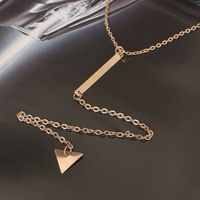 New Simple Metal Geometric Triangle Tassel Short Necklace Clavicle Chain Wholesale main image 4