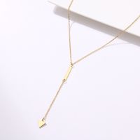 New Simple Metal Geometric Triangle Tassel Short Necklace Clavicle Chain Wholesale main image 5