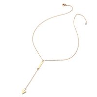 New Simple Metal Geometric Triangle Tassel Short Necklace Clavicle Chain Wholesale main image 6