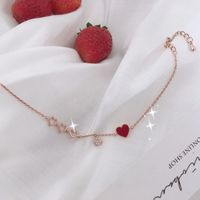 Korean New Red Peach Heart Simple  Bracelet Wholesale main image 4