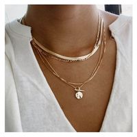 Alloy Round Pendant Multi-layer Necklace Retro Simple Necklace Wholesale main image 2