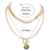 Alloy Round Pendant Multi-layer Necklace Retro Simple Necklace Wholesale main image 6