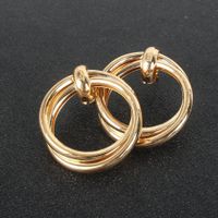Simple Fashion Alloy Geometric Golden Retro Earrings For Women main image 5