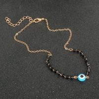 Schwarzer Kristall Sexy Schlüsselbeinkette Kleines Auge Anhänger Einlagige Halskette Großhandel main image 4