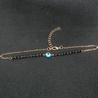 Schwarzer Kristall Sexy Schlüsselbeinkette Kleines Auge Anhänger Einlagige Halskette Großhandel main image 5