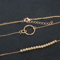 Retro Exaggerated Golden Round Bead Chain Ring Pendant Fashion Multi-layer Necklace Wholesale main image 3