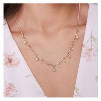 Simple European And American Style Alloy Diamond Inlaid Clavicle Chain Cross-border Personality Retro Gold Necklace Neck Accessories Female 14990 main image 1