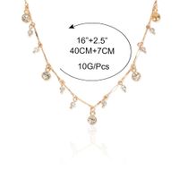 Simple European And American Style Alloy Diamond Inlaid Clavicle Chain Cross-border Personality Retro Gold Necklace Neck Accessories Female 14990 main image 3
