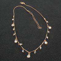 Simple European And American Style Alloy Diamond Inlaid Clavicle Chain Cross-border Personality Retro Gold Necklace Neck Accessories Female 14990 main image 5