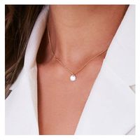 European And American Popular Creative Single-layer Clavicle Necklace White Crystal Pendant Cross-border Women's Necklace 15170 main image 2