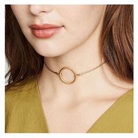 Cross-border European And American Fashion Alloy Ring Single Layer Necklace Personality Lady Gold Necklace Neck Accessories 15090 main image 1